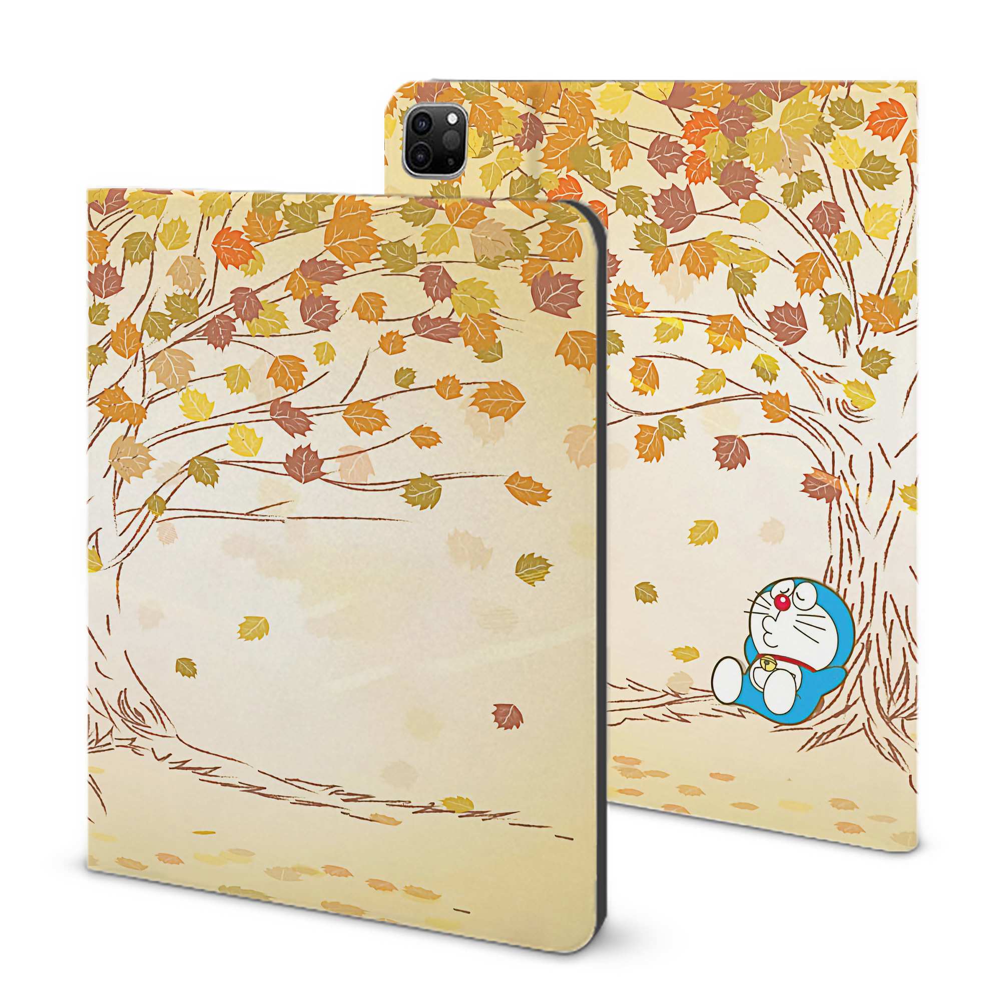 （画像用） ドラえもん Doraemon IPad ケース ブック型 PUレザー TPU 耐衝撃 軽量 薄型 ペン収納なし 全面保護 IPad 各モデル対応
